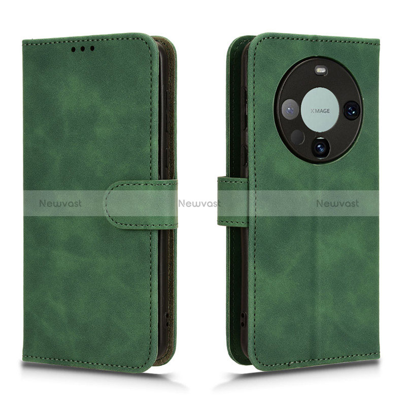 Leather Case Stands Flip Cover Holder L01Z for Huawei Mate 60 Green