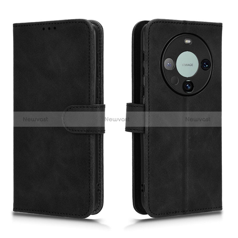 Leather Case Stands Flip Cover Holder L01Z for Huawei Mate 60 Pro Black