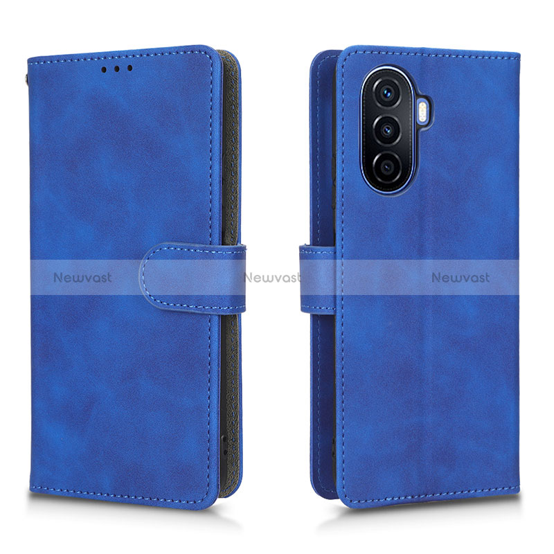 Leather Case Stands Flip Cover Holder L01Z for Huawei Nova Y70 Blue