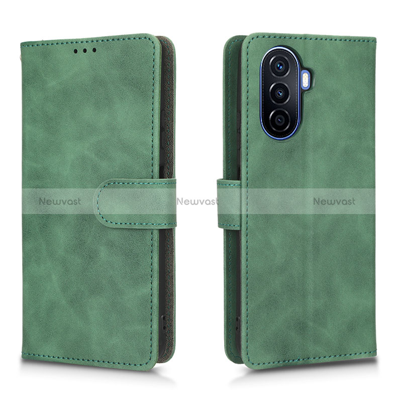 Leather Case Stands Flip Cover Holder L01Z for Huawei Nova Y71 Green