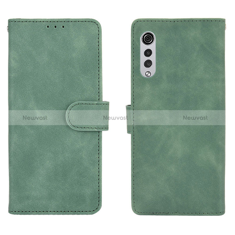 Leather Case Stands Flip Cover Holder L01Z for LG Velvet 5G Green