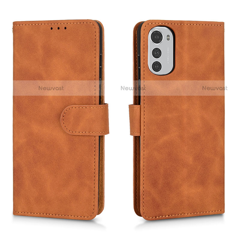 Leather Case Stands Flip Cover Holder L01Z for Motorola Moto E32