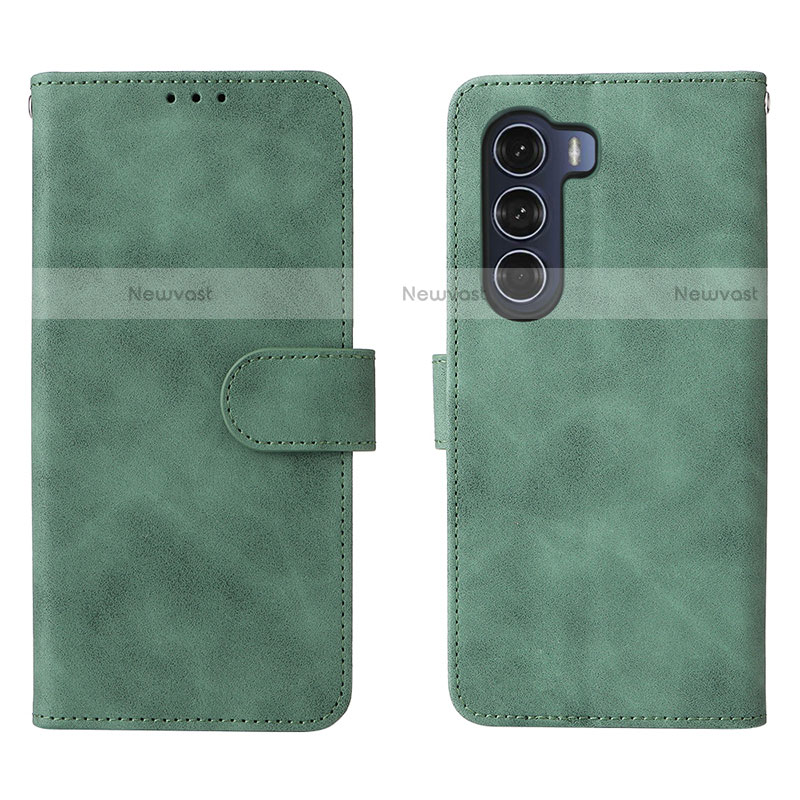 Leather Case Stands Flip Cover Holder L01Z for Motorola Moto Edge S30 5G Green