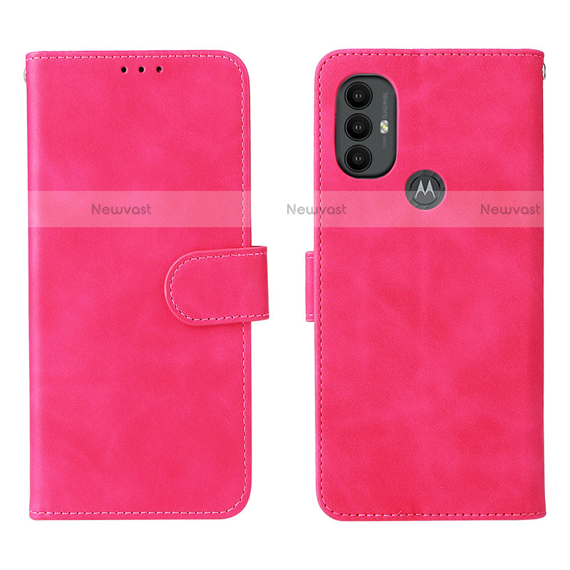 Leather Case Stands Flip Cover Holder L01Z for Motorola Moto G Play Gen 2 Hot Pink