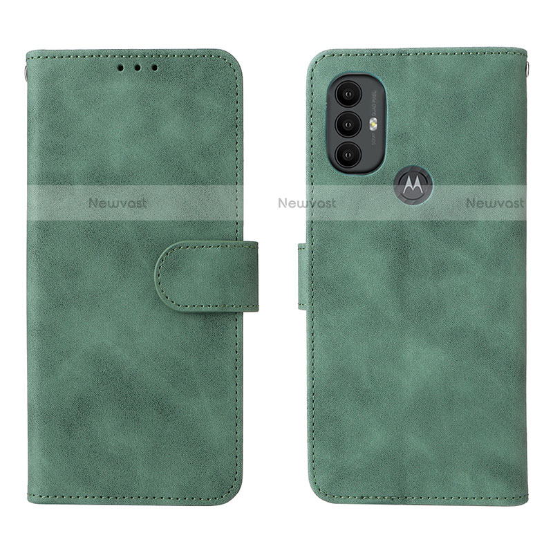 Leather Case Stands Flip Cover Holder L01Z for Motorola Moto G Power (2022) Green