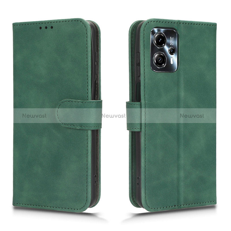 Leather Case Stands Flip Cover Holder L01Z for Motorola Moto G13 Green