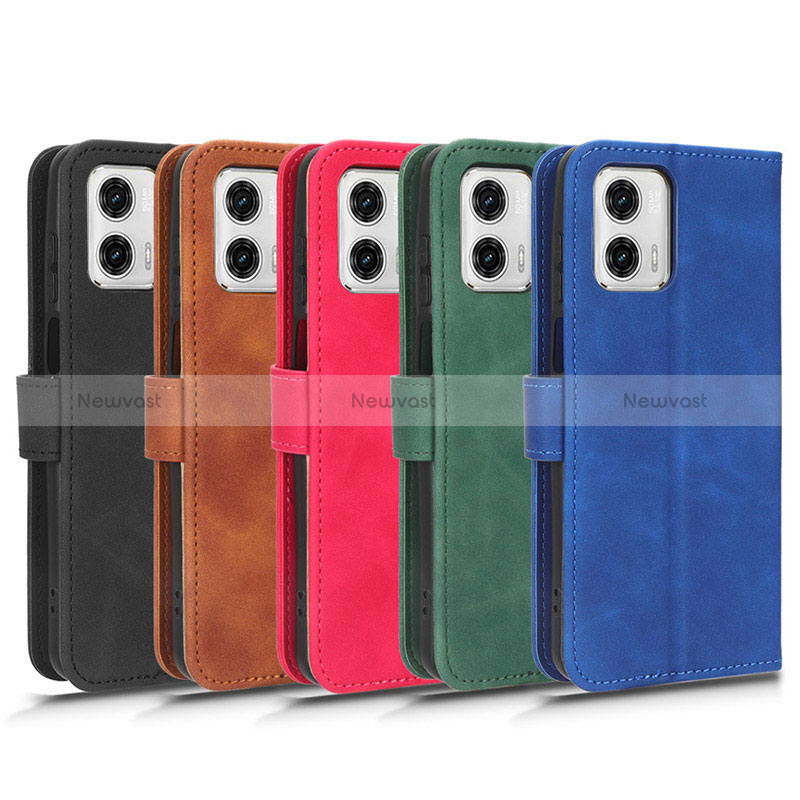 Leather Case Stands Flip Cover Holder L01Z for Motorola Moto G73 5G