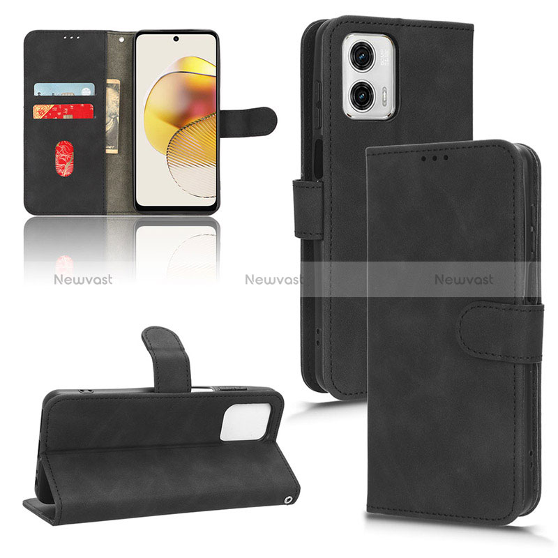 Leather Case Stands Flip Cover Holder L01Z for Motorola Moto G73 5G