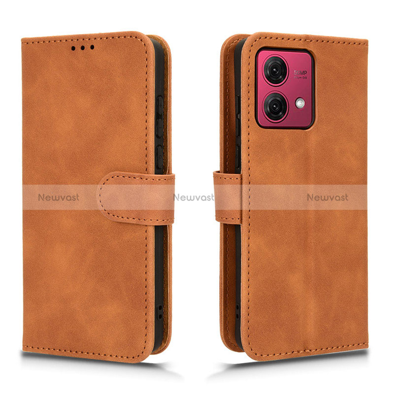 Leather Case Stands Flip Cover Holder L01Z for Motorola Moto G84 5G