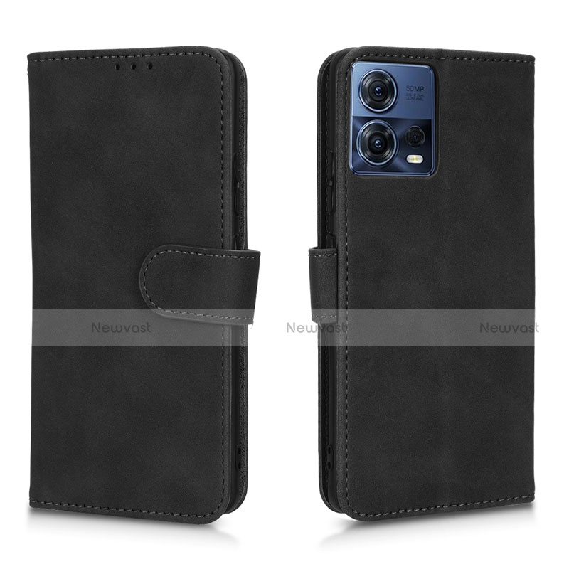 Leather Case Stands Flip Cover Holder L01Z for Motorola Moto S30 Pro 5G Black