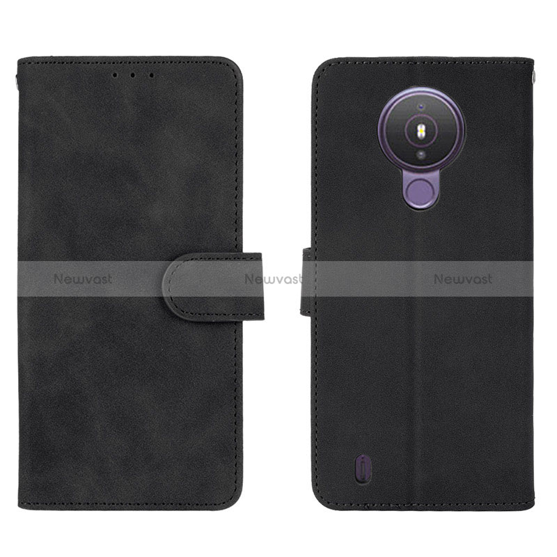 Leather Case Stands Flip Cover Holder L01Z for Nokia 1.4 Black