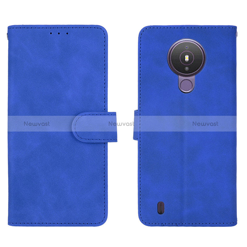 Leather Case Stands Flip Cover Holder L01Z for Nokia 1.4 Blue