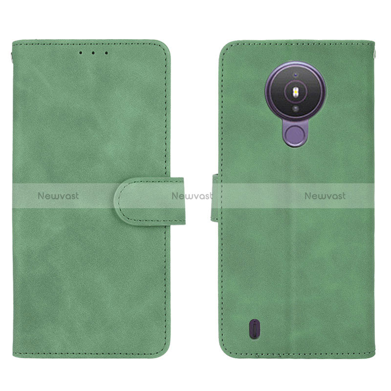 Leather Case Stands Flip Cover Holder L01Z for Nokia 1.4 Green