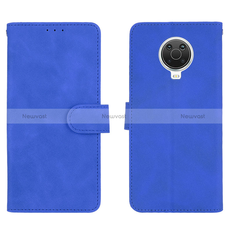 Leather Case Stands Flip Cover Holder L01Z for Nokia 6.3 Blue