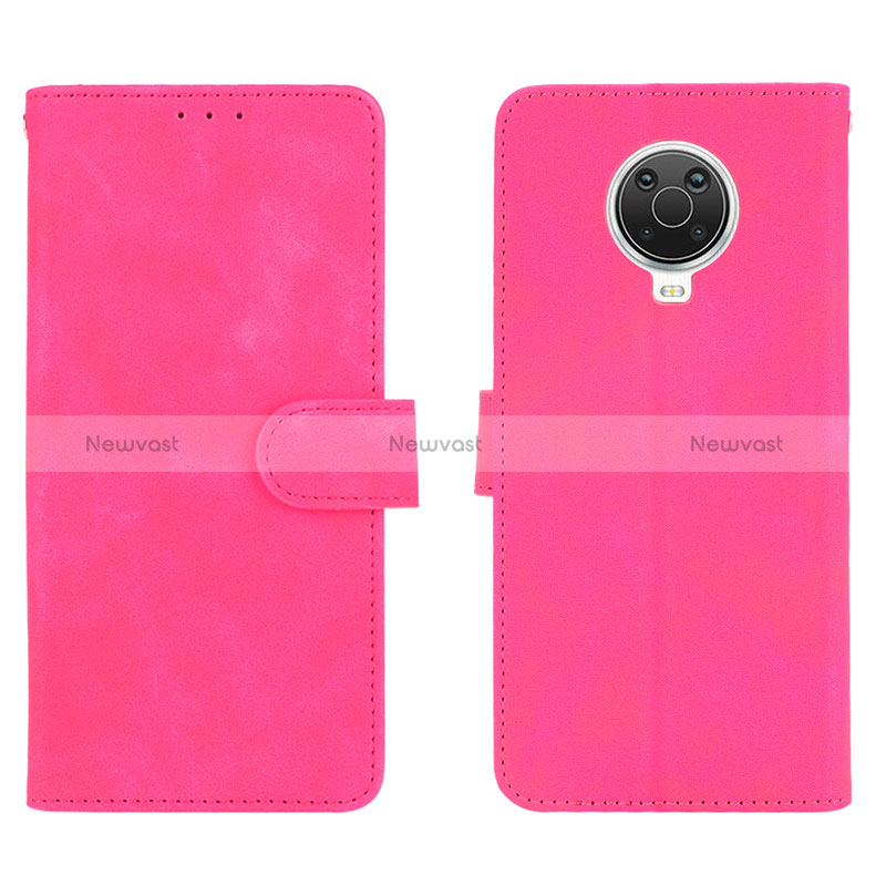 Leather Case Stands Flip Cover Holder L01Z for Nokia 6.3 Hot Pink