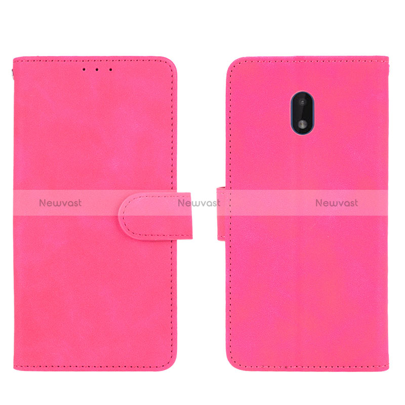 Leather Case Stands Flip Cover Holder L01Z for Nokia C01 Plus Hot Pink