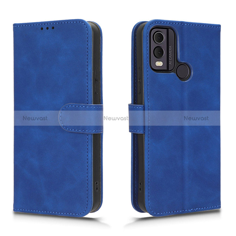 Leather Case Stands Flip Cover Holder L01Z for Nokia C22 Blue