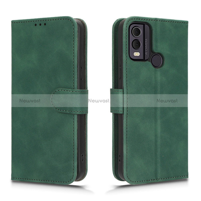 Leather Case Stands Flip Cover Holder L01Z for Nokia C22 Green