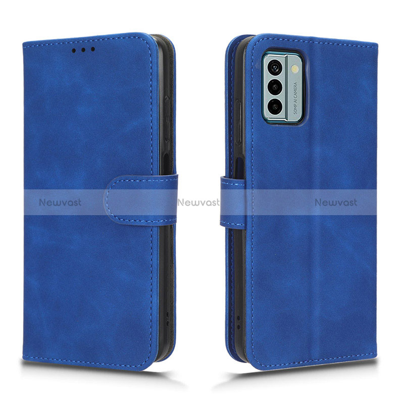 Leather Case Stands Flip Cover Holder L01Z for Nokia G22 Blue