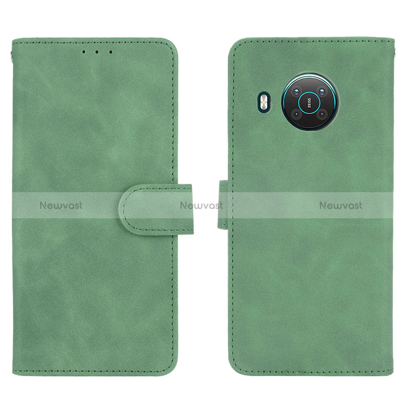 Leather Case Stands Flip Cover Holder L01Z for Nokia X10 Green