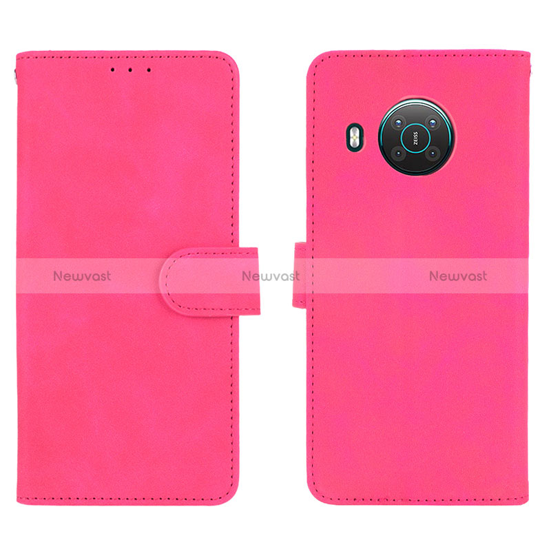 Leather Case Stands Flip Cover Holder L01Z for Nokia X10 Hot Pink