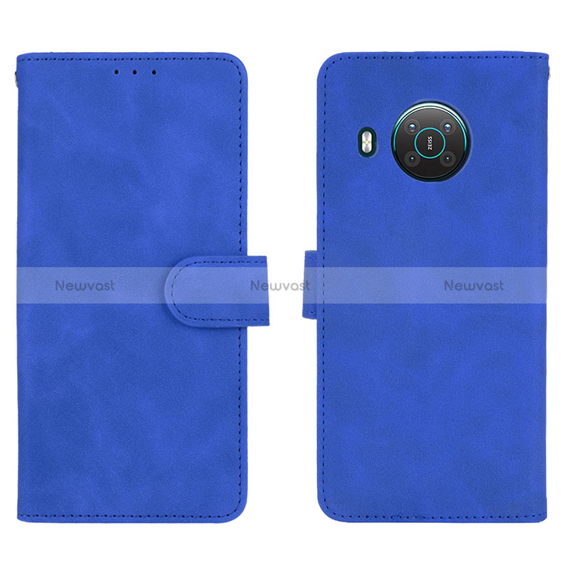 Leather Case Stands Flip Cover Holder L01Z for Nokia X20 Blue