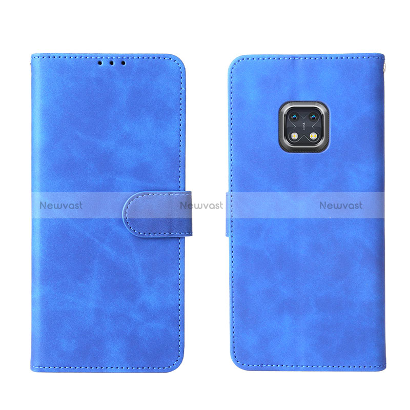 Leather Case Stands Flip Cover Holder L01Z for Nokia XR20 Blue