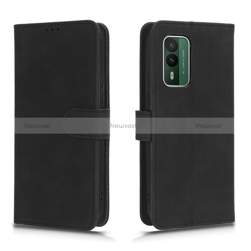 Leather Case Stands Flip Cover Holder L01Z for Nokia XR21 Black