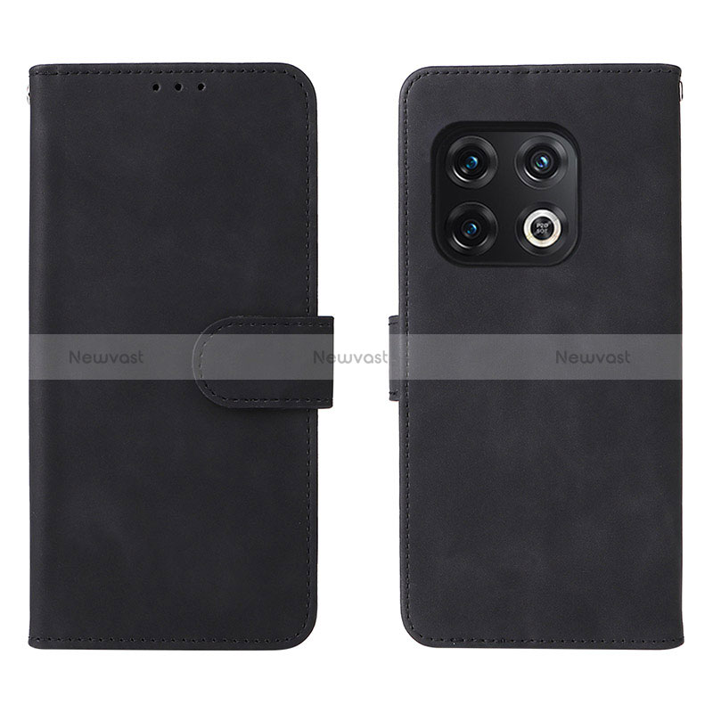 Leather Case Stands Flip Cover Holder L01Z for OnePlus 10 Pro 5G Black