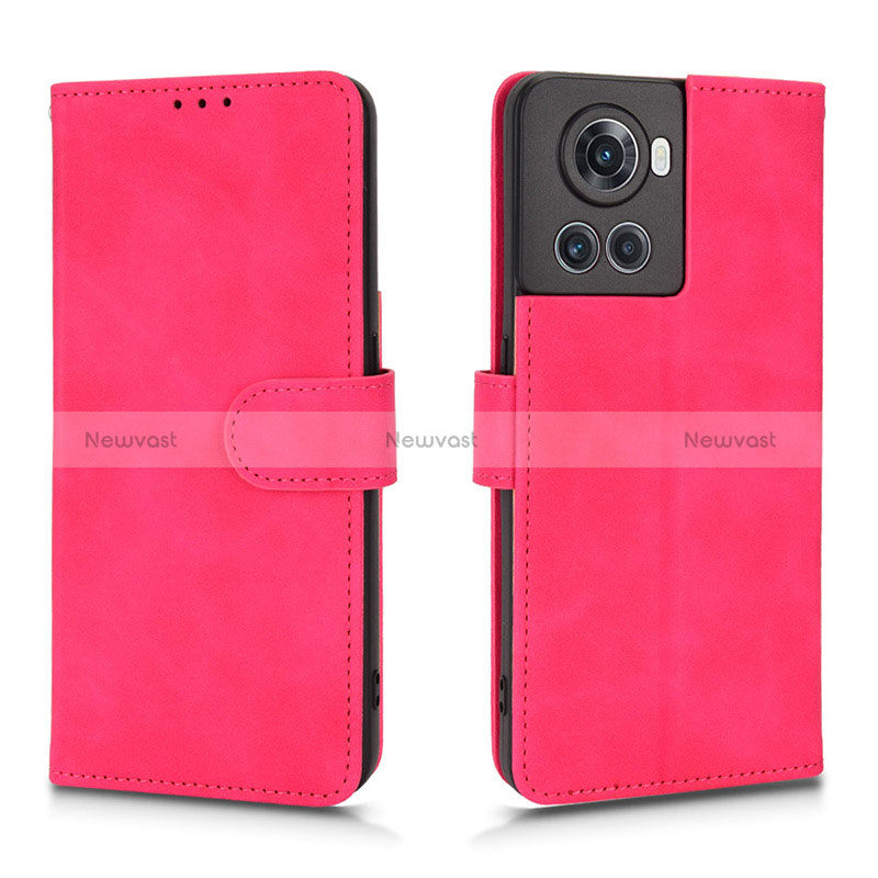 Leather Case Stands Flip Cover Holder L01Z for OnePlus 10R 5G Hot Pink