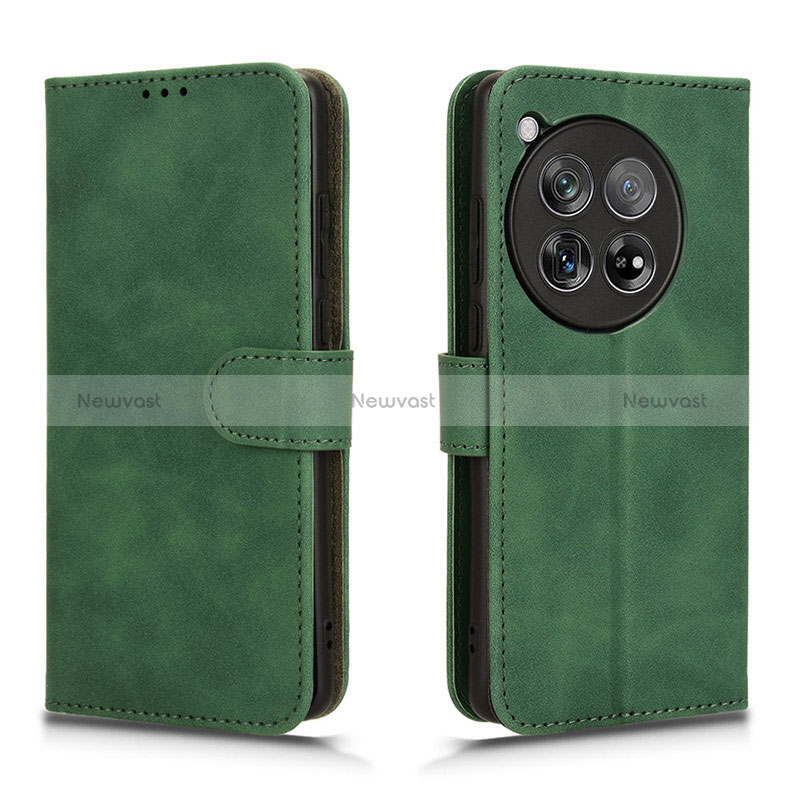 Leather Case Stands Flip Cover Holder L01Z for OnePlus 12 5G Green