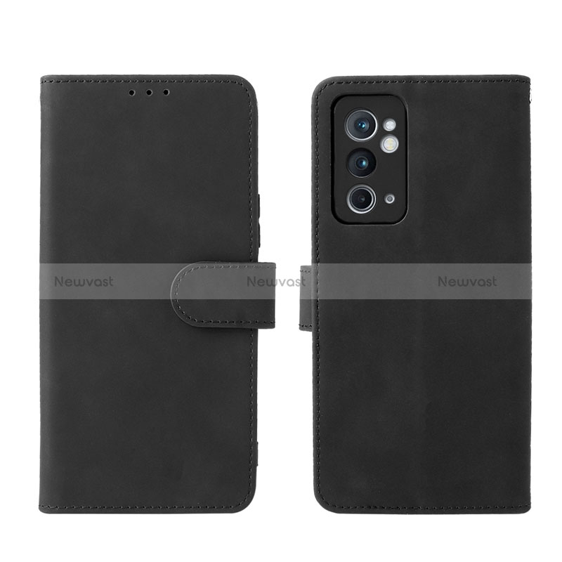 Leather Case Stands Flip Cover Holder L01Z for OnePlus 9RT 5G Black