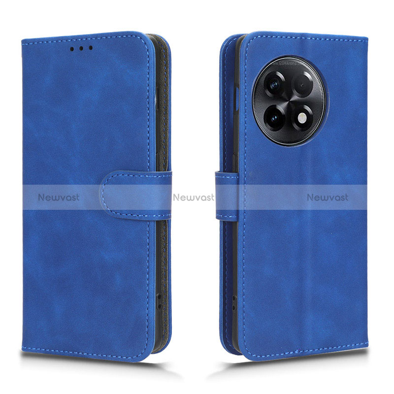 Leather Case Stands Flip Cover Holder L01Z for OnePlus Ace 2 5G Blue