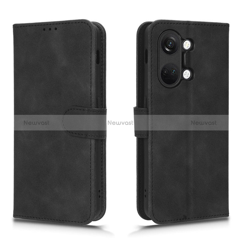 Leather Case Stands Flip Cover Holder L01Z for OnePlus Ace 2V 5G Black