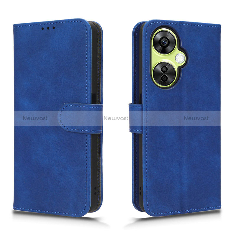 Leather Case Stands Flip Cover Holder L01Z for OnePlus Nord CE 3 5G Blue