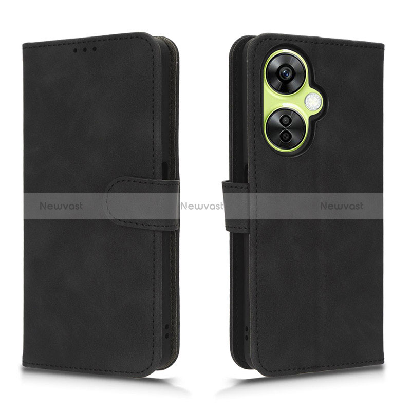 Leather Case Stands Flip Cover Holder L01Z for OnePlus Nord N30 5G Black