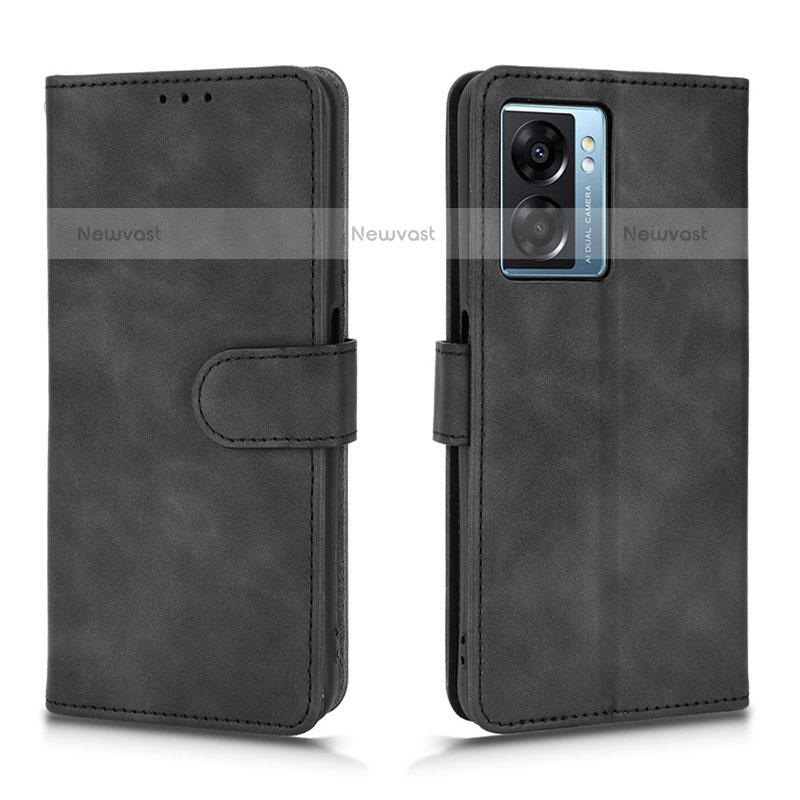 Leather Case Stands Flip Cover Holder L01Z for OnePlus Nord N300 5G Black