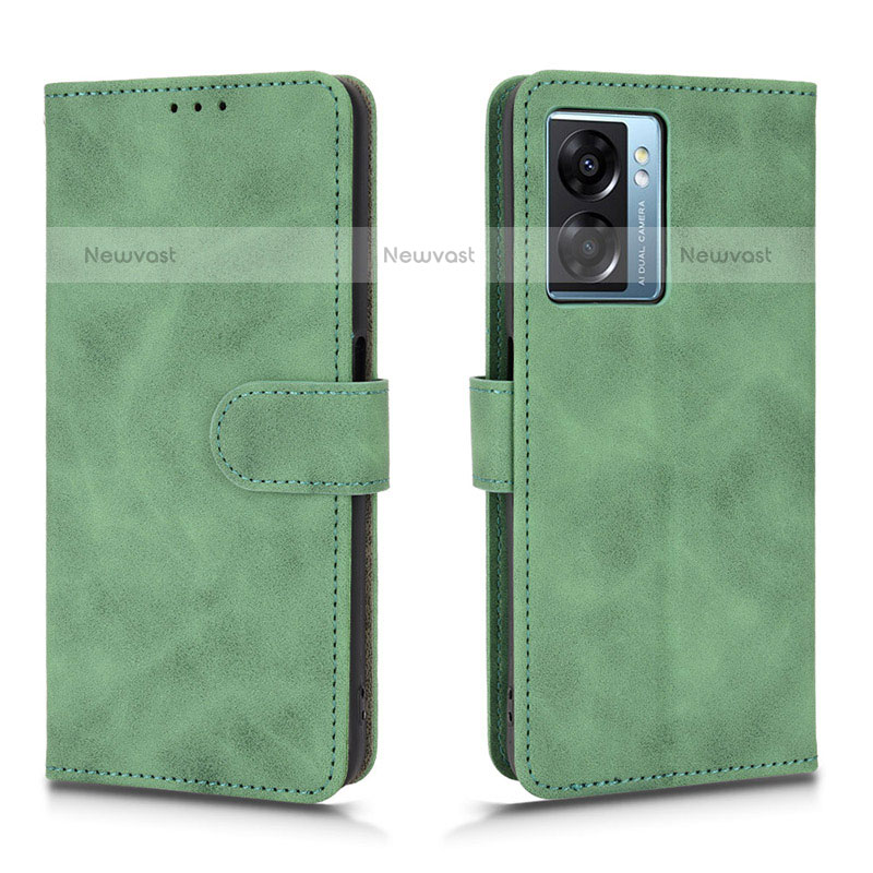 Leather Case Stands Flip Cover Holder L01Z for OnePlus Nord N300 5G Green