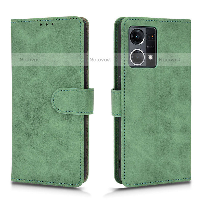 Leather Case Stands Flip Cover Holder L01Z for Oppo F21 Pro 4G Green