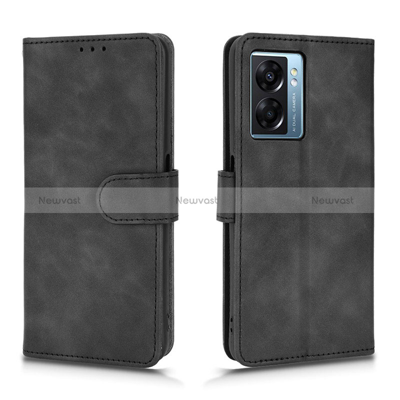 Leather Case Stands Flip Cover Holder L01Z for Oppo K10 5G India Black