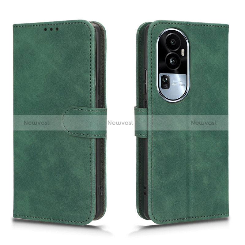 Leather Case Stands Flip Cover Holder L01Z for Oppo Reno10 Pro+ Plus 5G Green