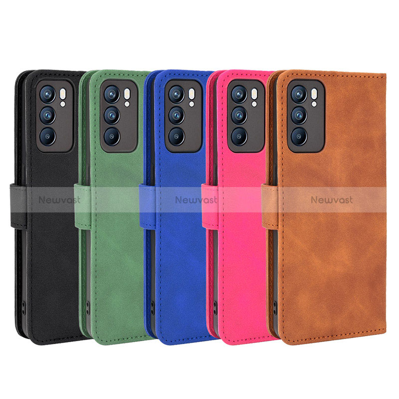 Leather Case Stands Flip Cover Holder L01Z for Oppo Reno6 5G