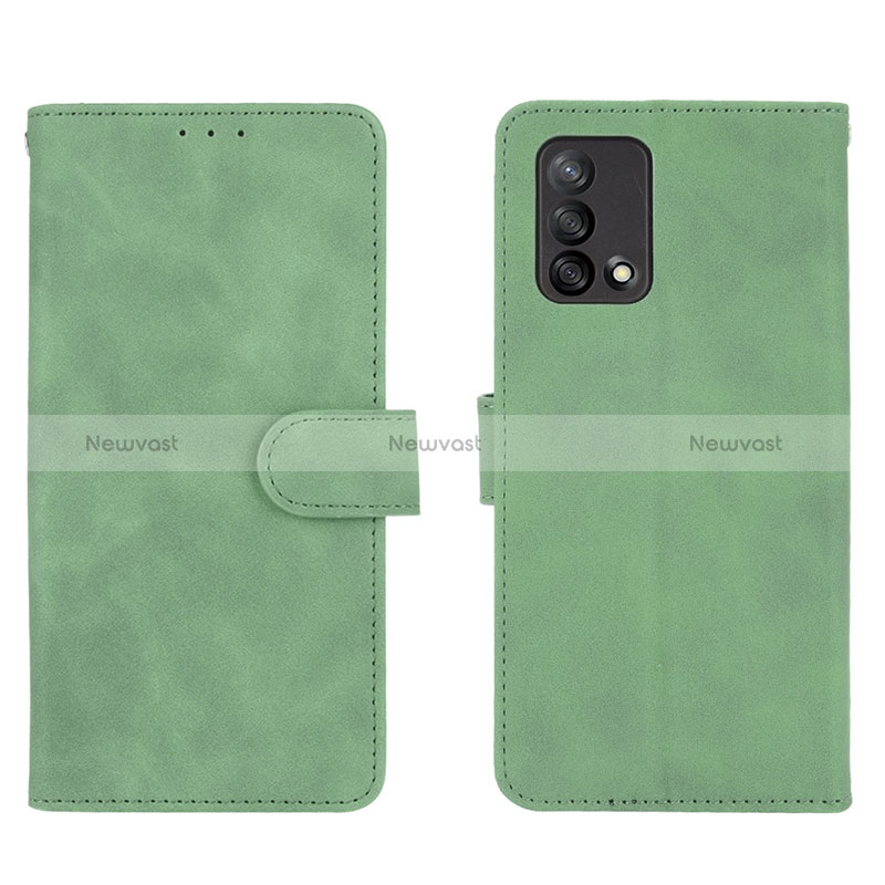 Leather Case Stands Flip Cover Holder L01Z for Oppo Reno6 Lite Green