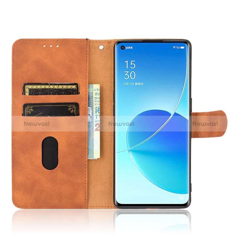 Leather Case Stands Flip Cover Holder L01Z for Oppo Reno6 Pro 5G