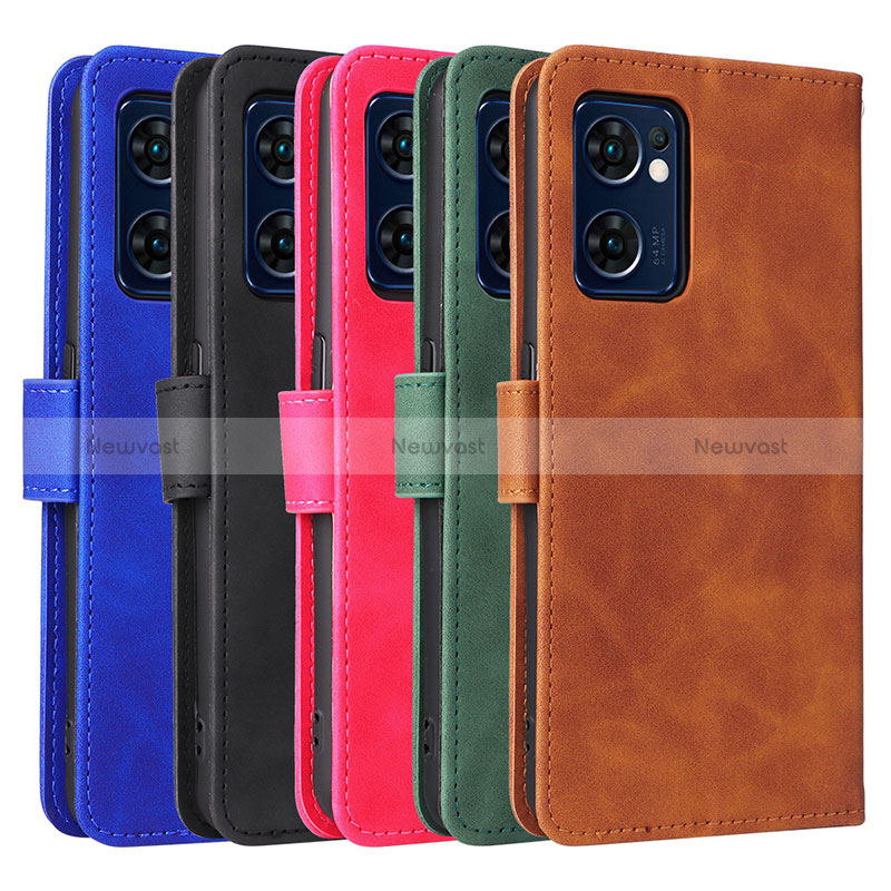 Leather Case Stands Flip Cover Holder L01Z for Oppo Reno7 5G