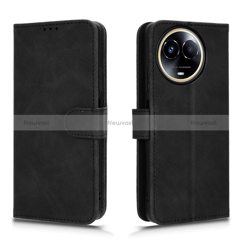 Leather Case Stands Flip Cover Holder L01Z for Realme 11 5G Black