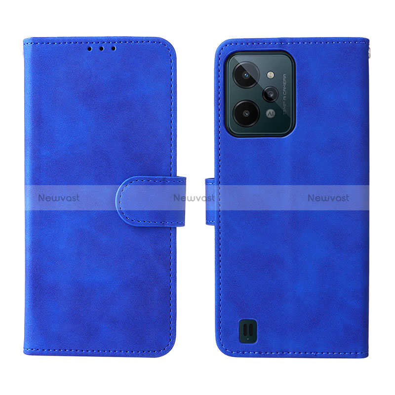 Leather Case Stands Flip Cover Holder L01Z for Realme C31 Blue