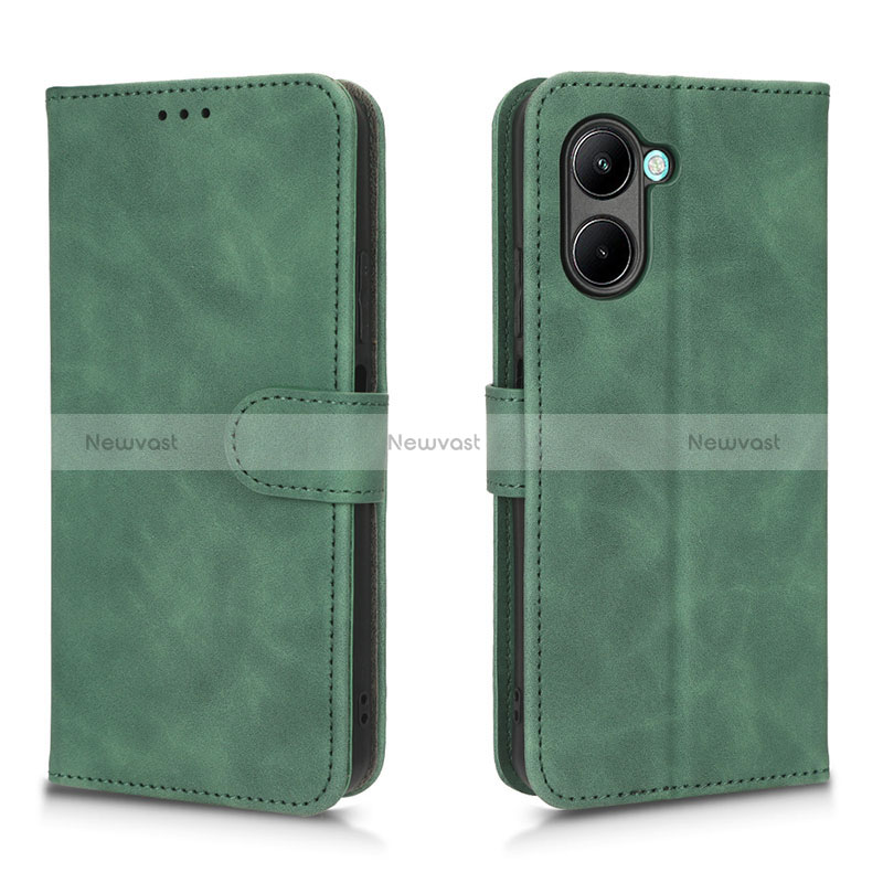 Leather Case Stands Flip Cover Holder L01Z for Realme C33 Green