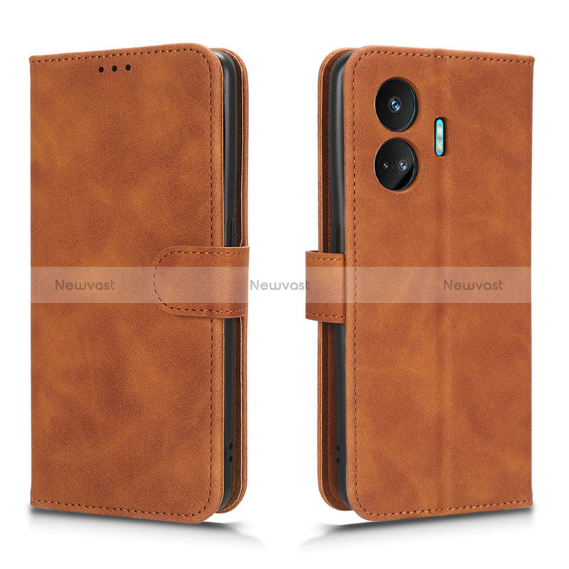 Leather Case Stands Flip Cover Holder L01Z for Realme GT Neo5 SE 5G Brown