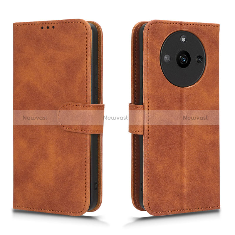 Leather Case Stands Flip Cover Holder L01Z for Realme Narzo 60 5G Brown